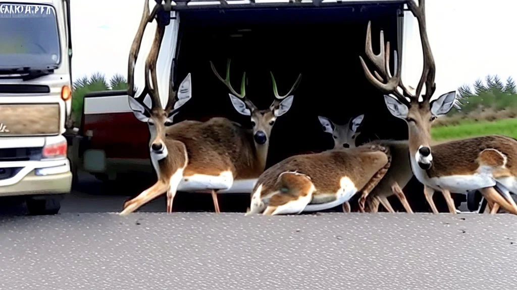 the deceased deer's family raids the moving truck company that hit their fawn