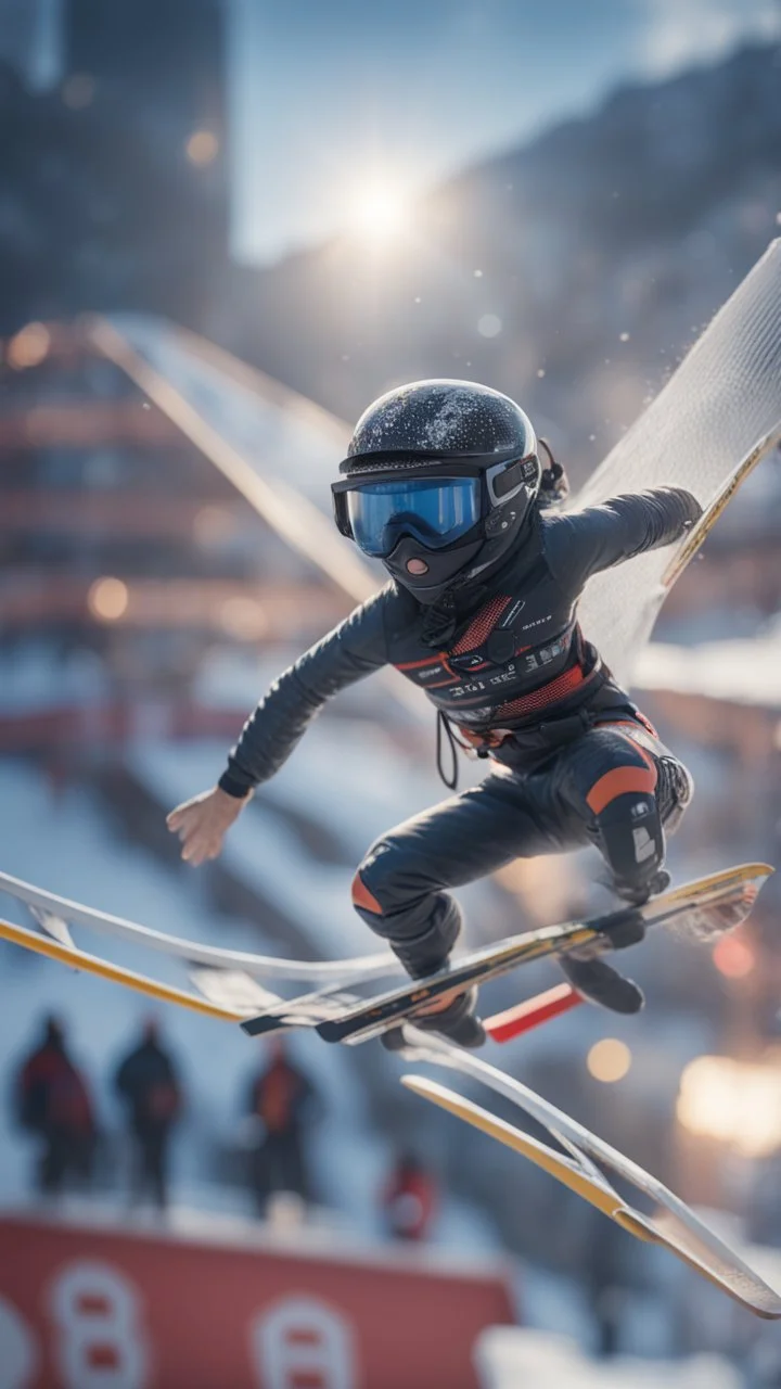 ski jump arena, bokeh like f/0.8, tilt-shift lens 8k, high detail, smooth render, down-light, unreal engine, prize winning