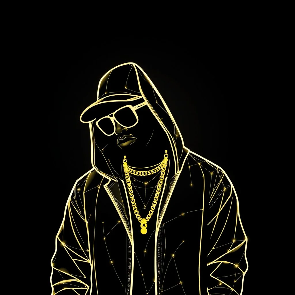 Hip Hop Artist Wireframe Background