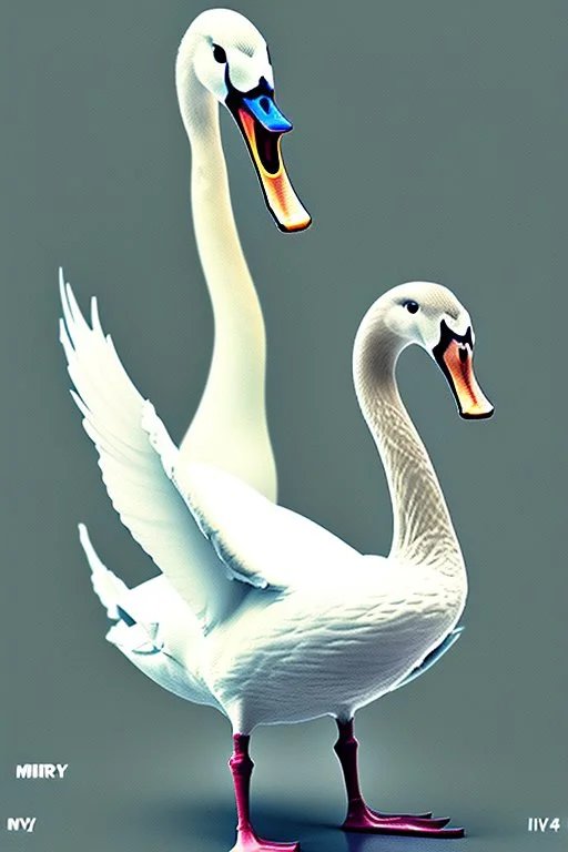 A swan with an unnaturally short neck