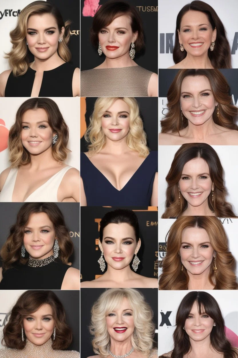 Merge Hailee Steinfeld/Bailee Madison/Marie Osmond/Lynda Carter/Scarlett Johannson/Sandra Bullock/Judy Landers/Audrey Landers/Heather Locklear//Tonya Roberts/Dolly Parton/Christina Hendricks/April Bowlby/Jodie Sweetin/Ariel Winter into one person, a woman named Judith Swendersen with short, buzz-cut, pixie cut hair tapered on the sides, blue eyes,