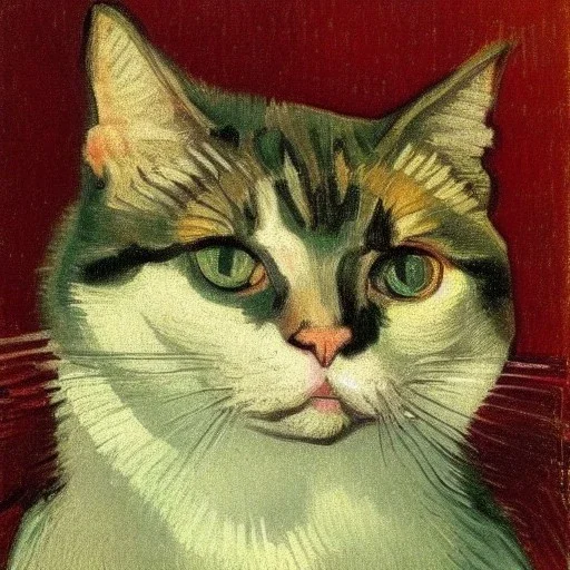 Portrait of a cat by Van Gogh