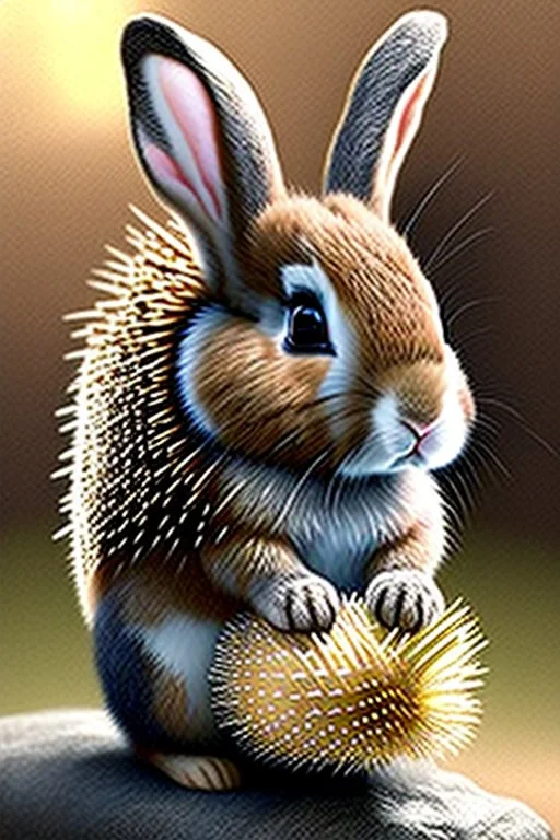 Cute bunny mixed with a porcupine