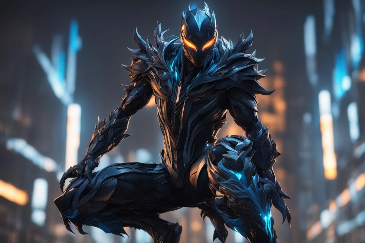 Crystal and Symbiote in 8k solo leveling shadow artstyle, cgi them, genji model, blue neon effect , dragon tattoos, close picture, full body, apocalypse, intricate details, highly detailed, high details, detailed portrait, masterpiece,ultra detailed, ultra quality
