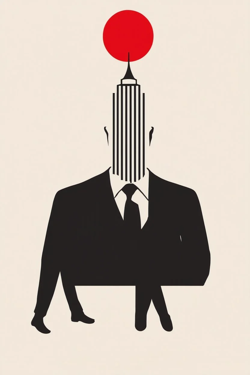 a soulless product of capitalism.; a surreal mashup of the styles of Gerd Arntz and Tomma Abtsbetween them