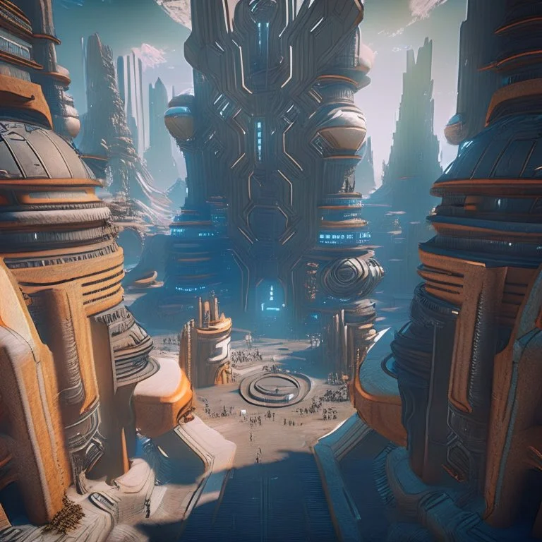 giant labyrinth scifi city, unreal engine 5, 8k resolution, photorealistic, ultra detailed