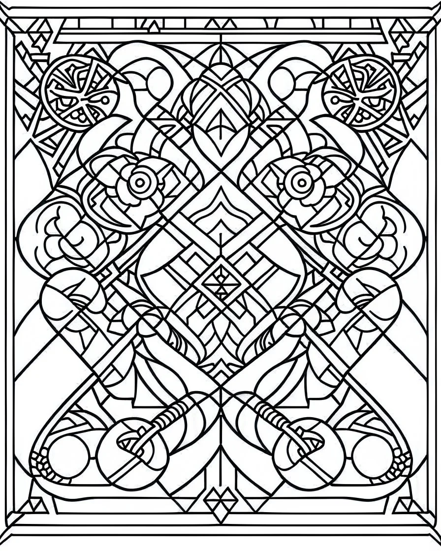 outline art for bold and easy coloring pages with A very simple and super minimal design featuring a beautiful egyptian geometric pattern., white background, sketch style, fully body, only use outline, cartoon style, clean line art, white background, no shadows and clear and well outlined