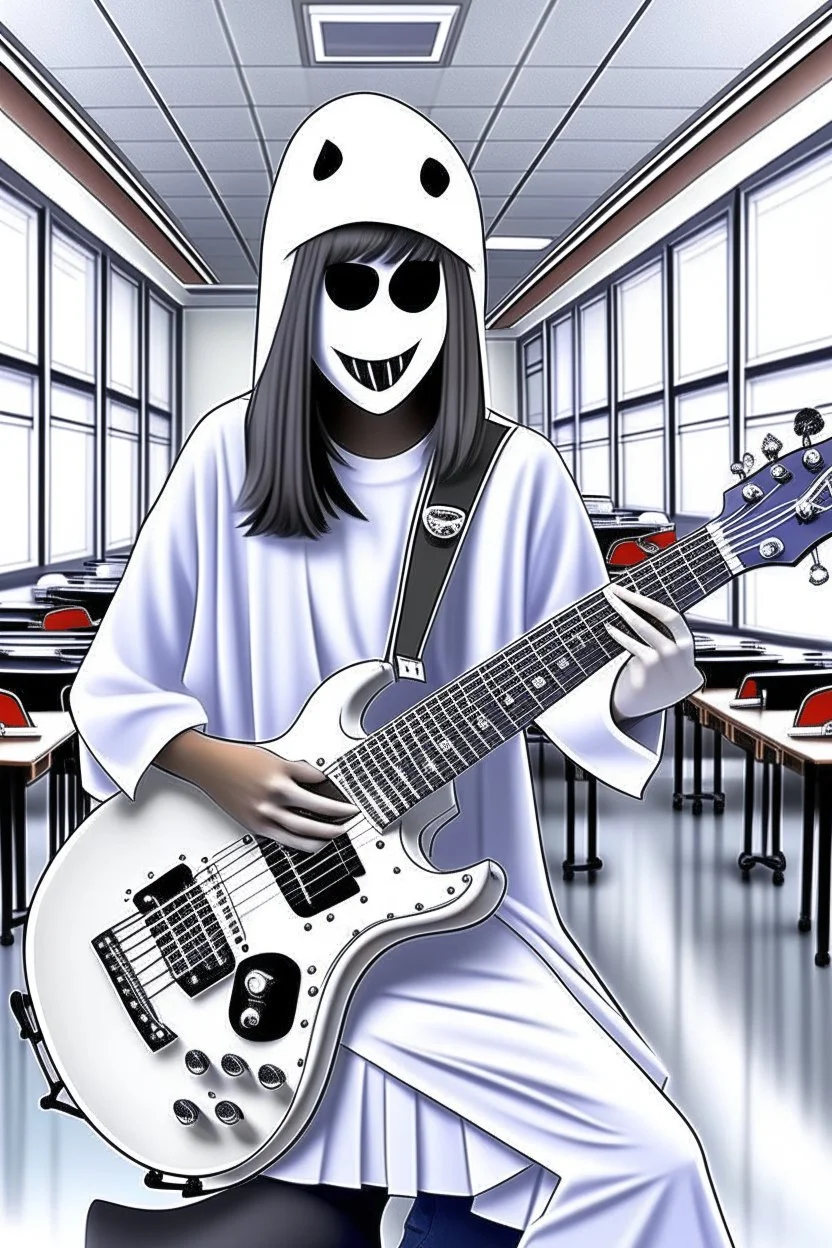 Ghost guitar girl in high school