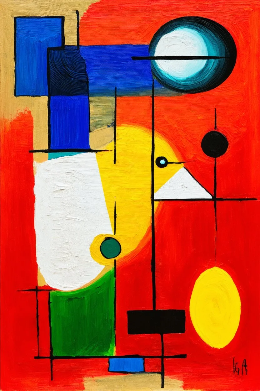 Devoted imitator; vivid minimalist art in the style of Vassily Kandinsky