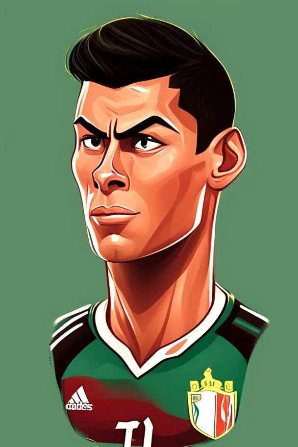 Cristiano Ronaldo Portuguese football player cartoon 2d