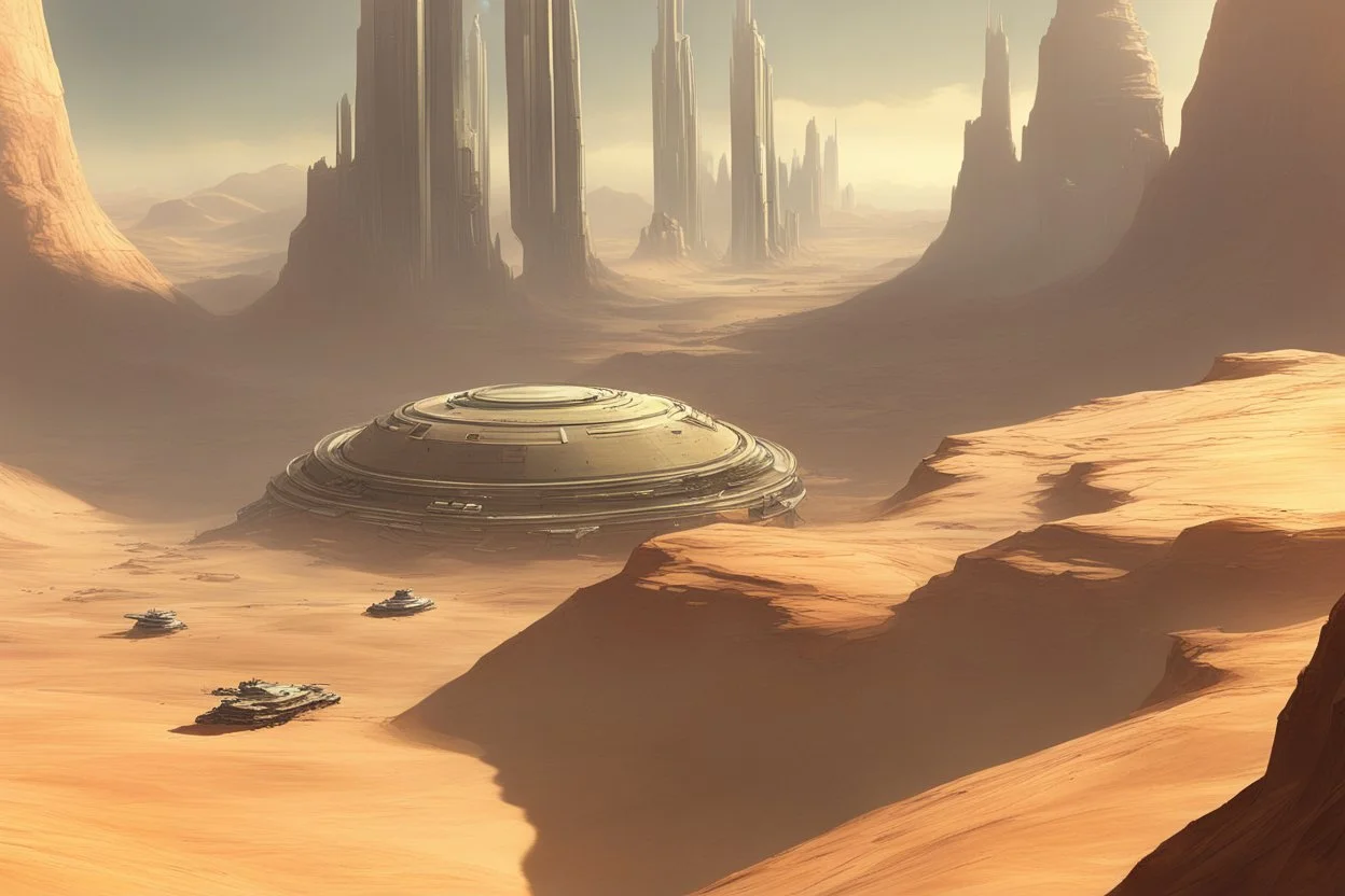 planet, space, moern city, sci-fi, concept art, arid land, epic