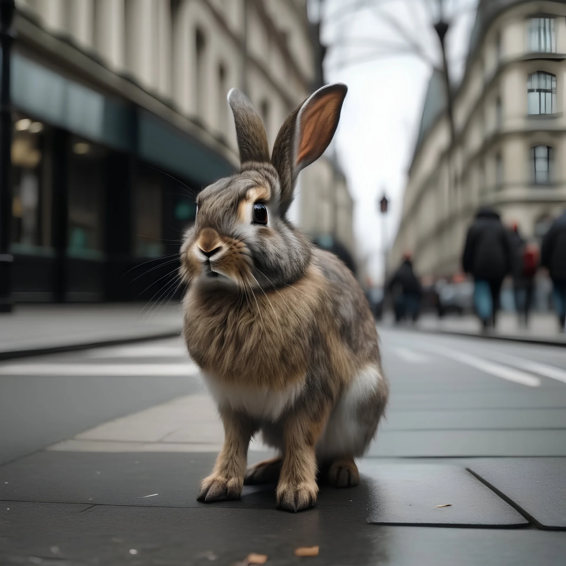 a 4k photograph of a rabbit in london