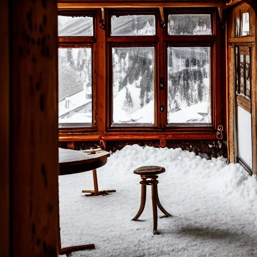 Hütte interior, snow outside, Austrian aesthetic, oil lamp, wooden floor, night, 8k, HD, cinematography, photorealistic, Cinematic, Color Grading, Ultra-Wide Angle, Depth of Field, hyper-detailed, beautifully color-coded, insane details, intricate details, beautifully color graded, Cinematic, Color Grading, Editorial Photography, Depth of Field, DOF, White Balance, 32k, Super-Resolution, Megapixel, ProPhoto RGB, VR