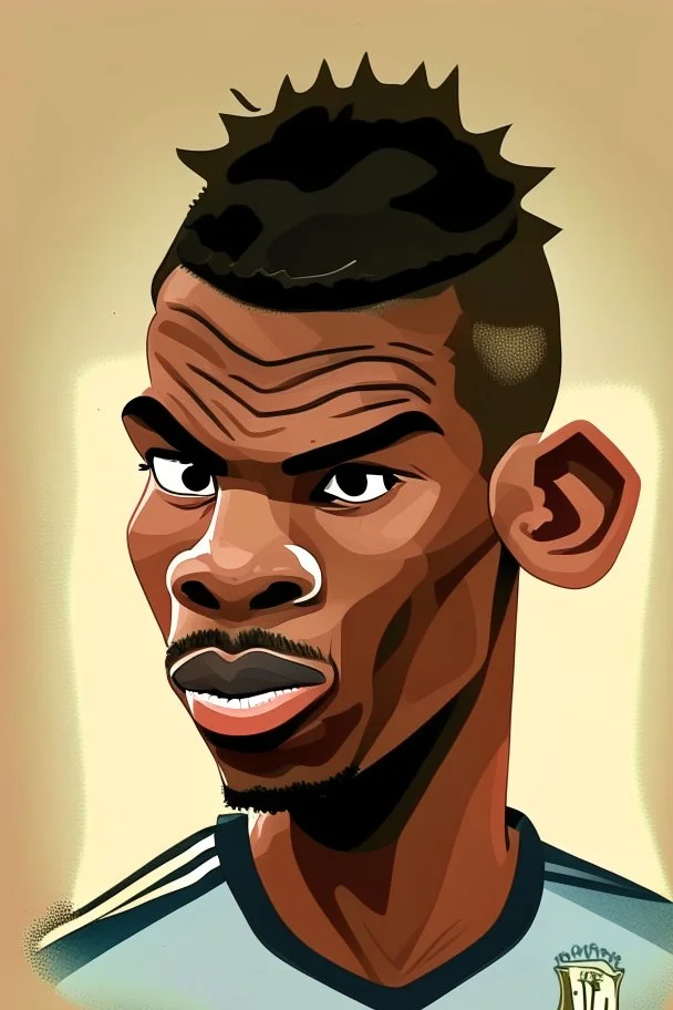 Paul Pogba French football player ,cartoon 2d