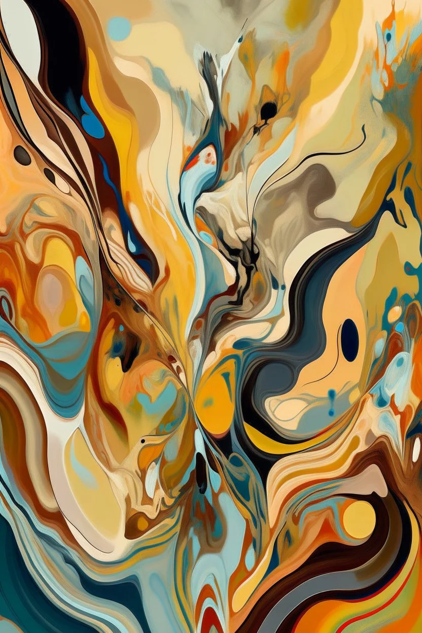 metamorphosys, abstractism, fluid, creamy colors, dinamic shapes evolves into others