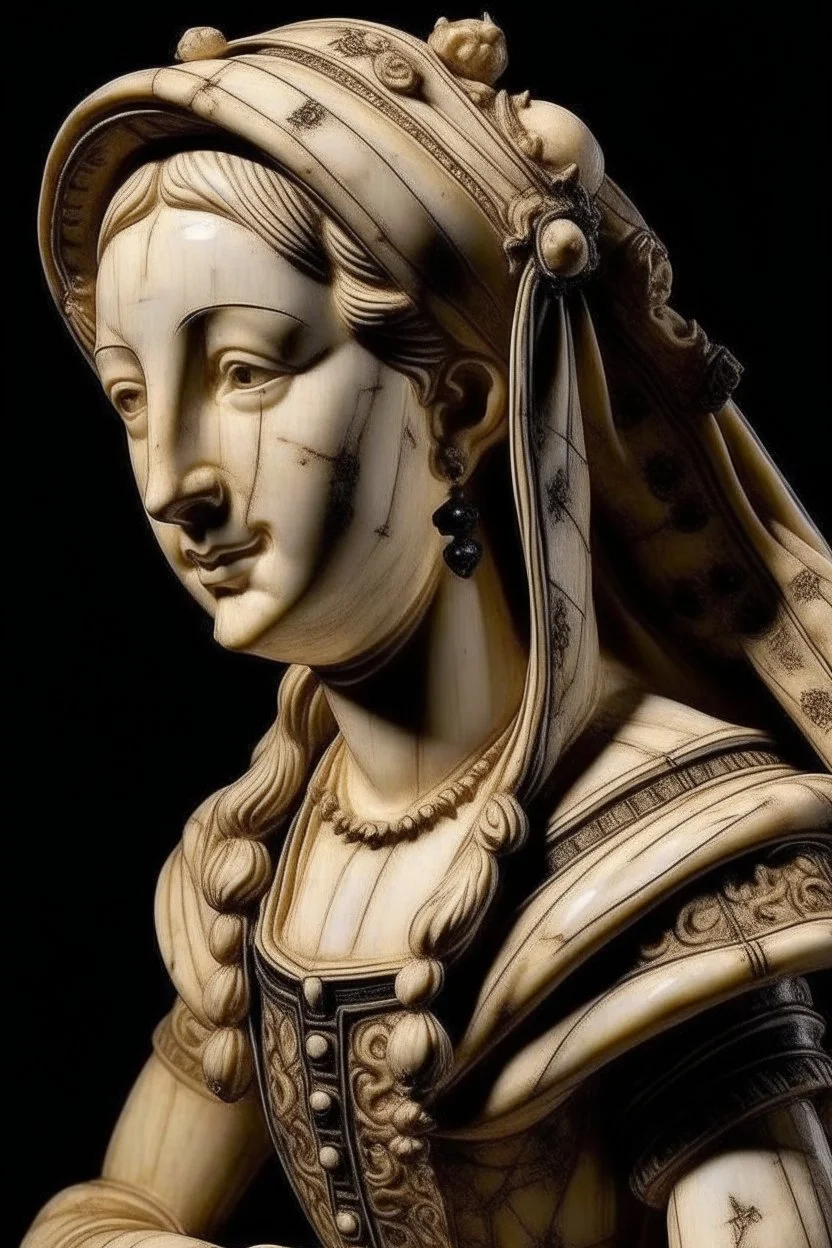 renaissance bone sculpture of a woman