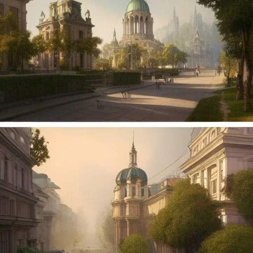 ,Beaux Arts architecture,+palladio+liveable street+detailed facades+green city,uphill road,trees on walkway,elegant avenue, biopunk+Bueno Aires,vienna,alphonse mucha, greg rutkowski,matte painting, cryengine, hyper detailed, felix kelly, fantasy art, seb mckinnon"