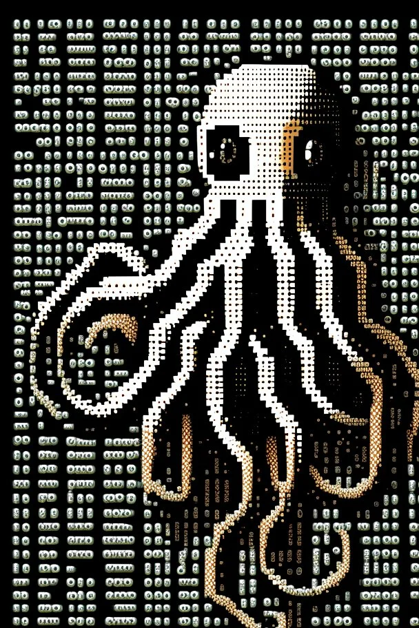 A Retro-Style ASCII Art Of An Octopus