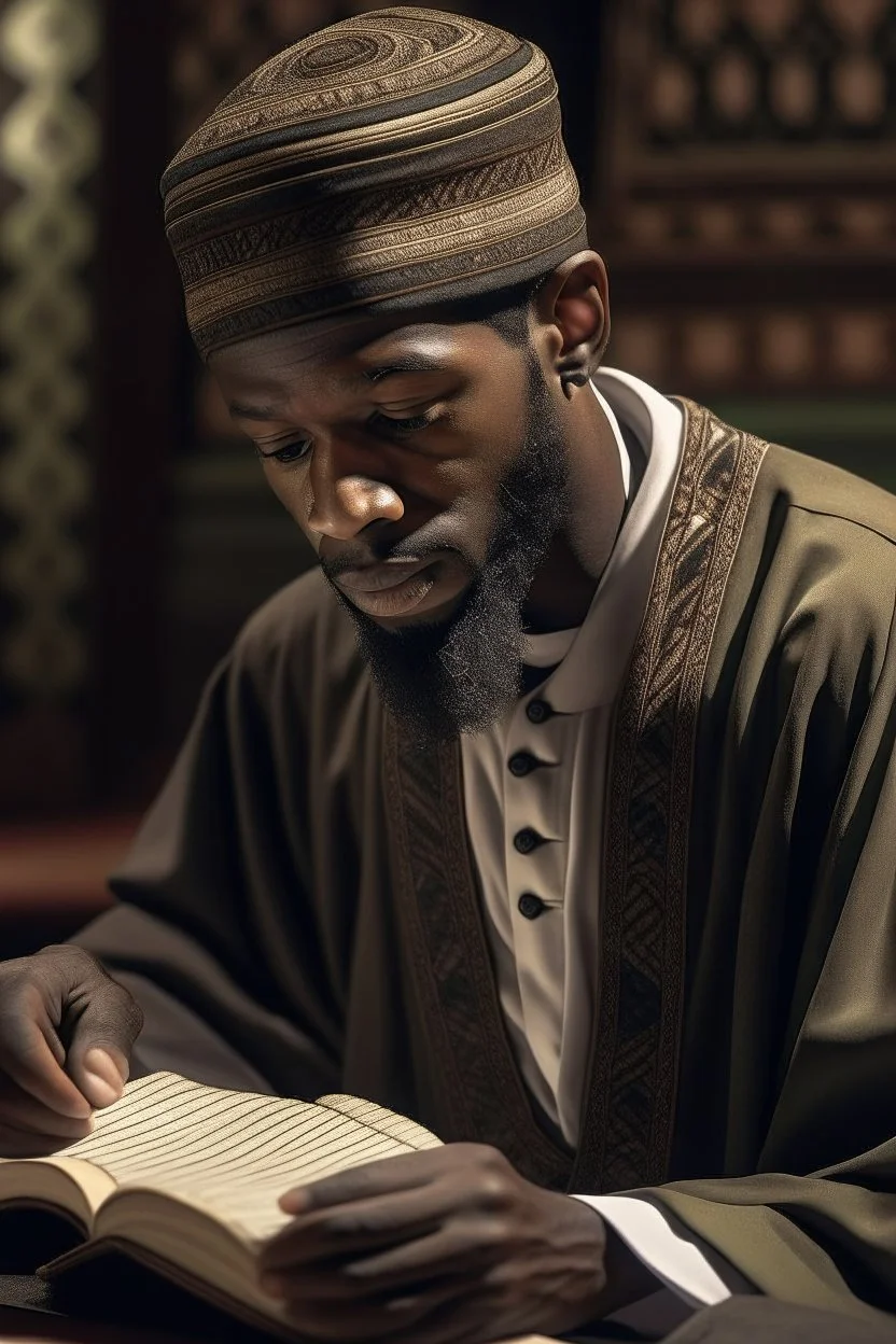 A picture of a black man teaching the Qur’an