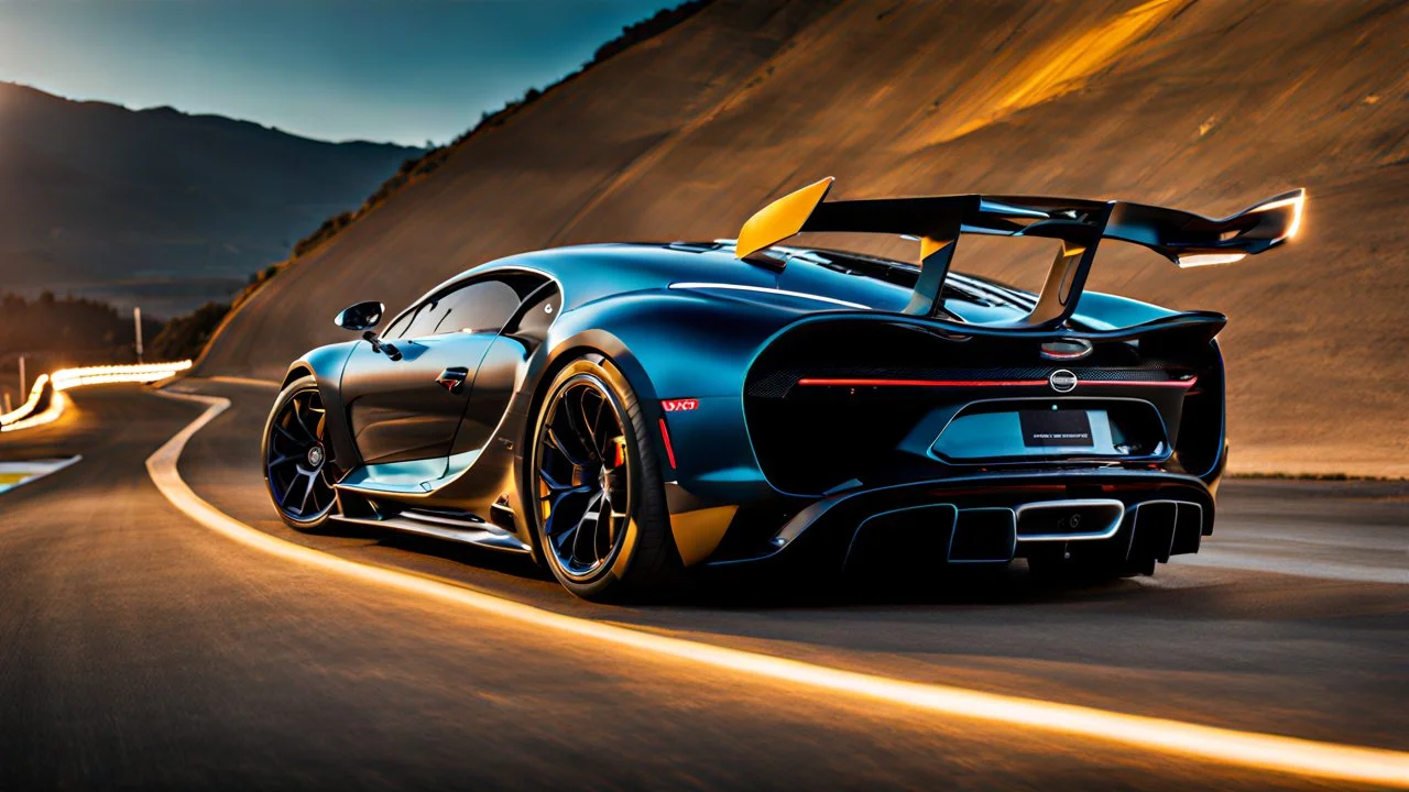 Alien looking Bugatti Chiron Hyper Sport, desktop wallpaper, 4K, Cinematic, rear view