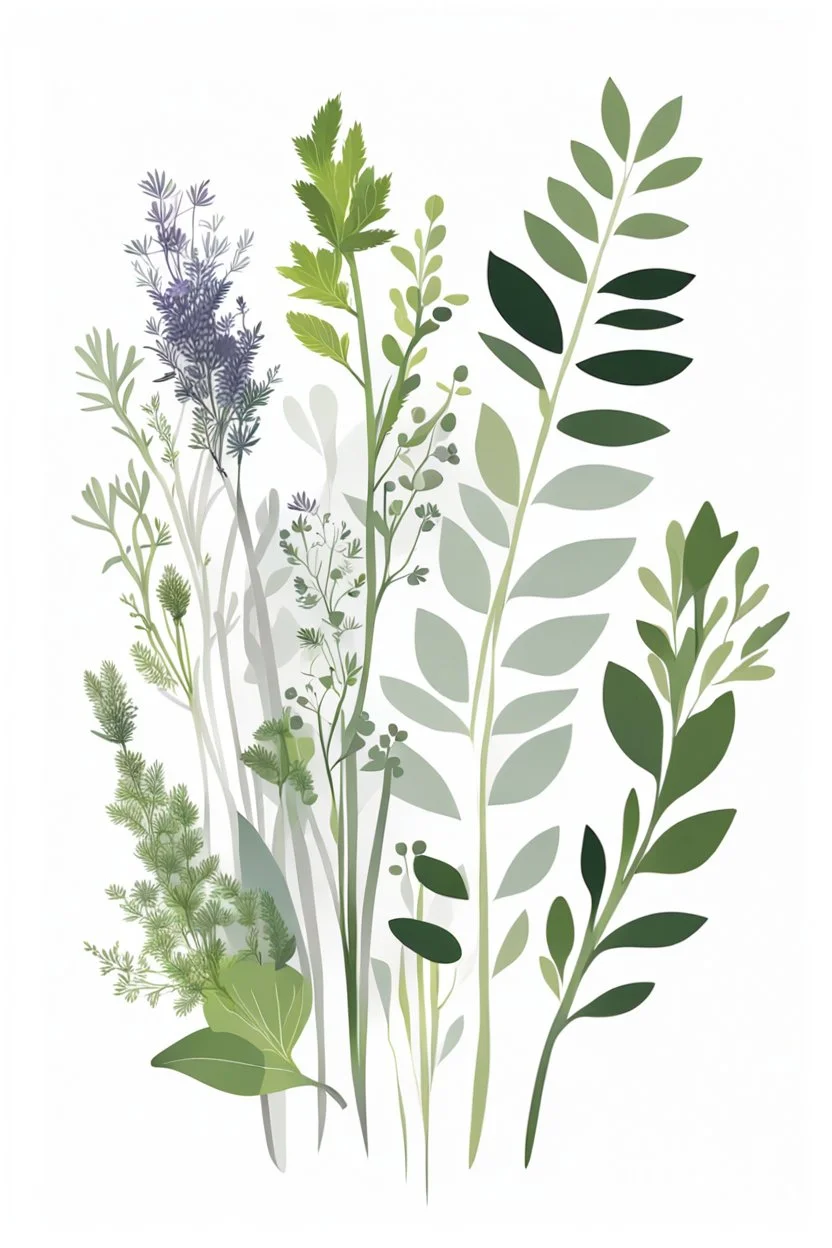 abstract herbs on a white background