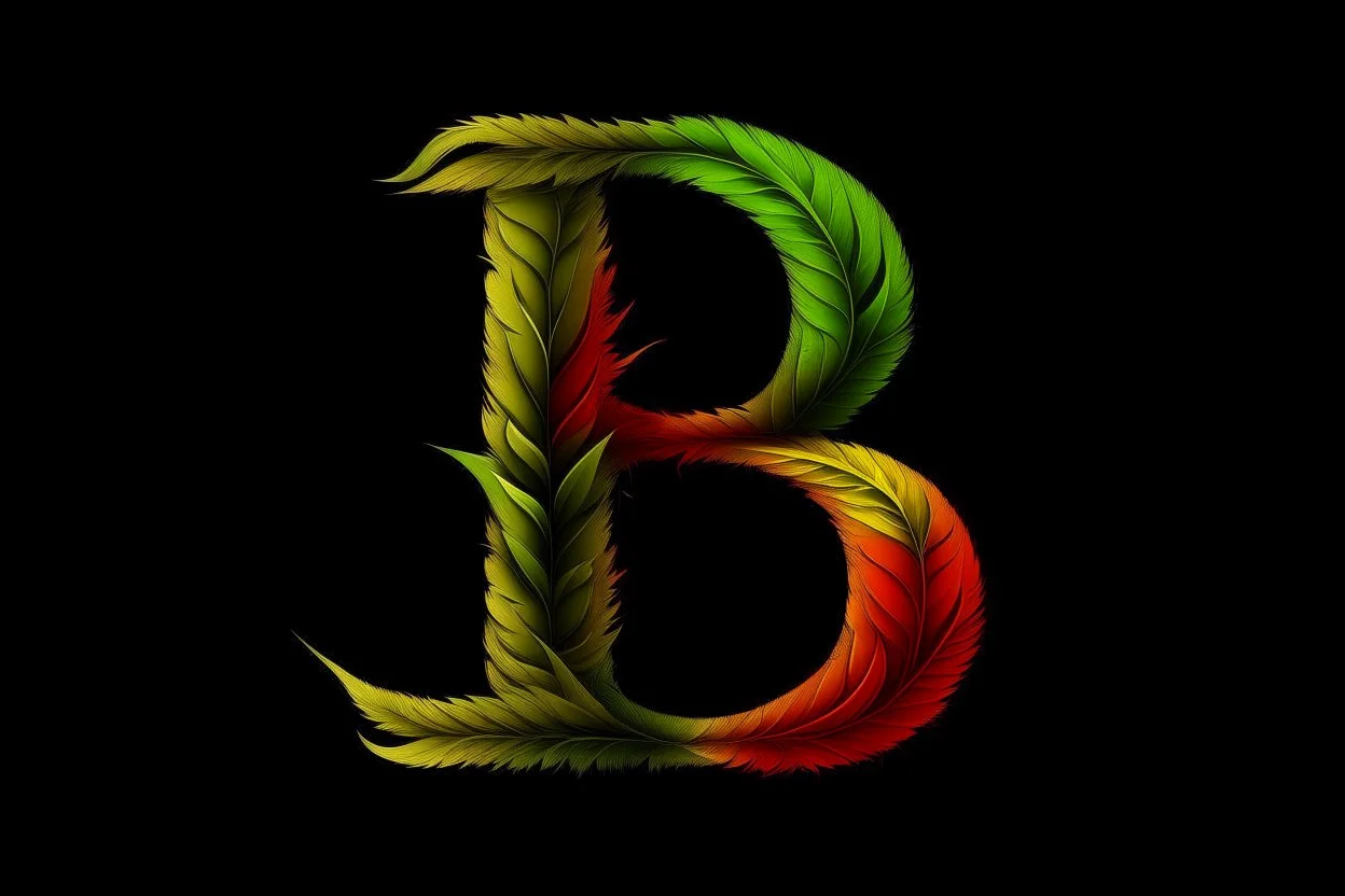 LETTER 'B' CANABIS LEAF RASTA