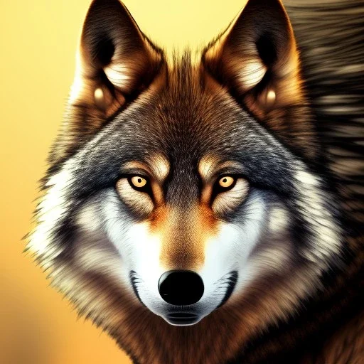 Wolf, red, orange, yellow, green, blue, purple, masterpiece, expert, 8K, hyperrealism, sharp focus, cinematic lighting