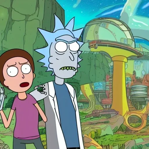 Rick and Morty in year 2040 with Singapore landscape