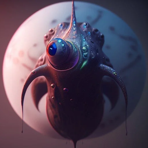 Cute fluid ink creature, big black eyes, unreal engine 5, 8k resolution, photorealistic, ultra detailed