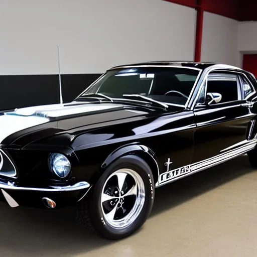 1968 gloss black ford mustang