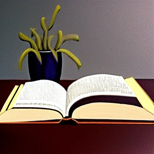 still life book pen