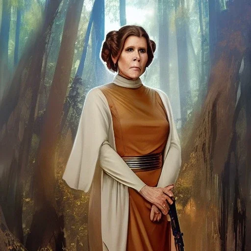 [[extrem stunning photorealistic Carrie Fisher as Princess Leia]] :: [[photorealistic brown eyes, short hair, head and shoulders portrait, 8k resolution photorealistic portrait by Greg Rutkowski, Artgerm, WLOP, Alphonse Mucha, dynamic lighting, hyperdetailed, intricately detailed, triadic colors]]