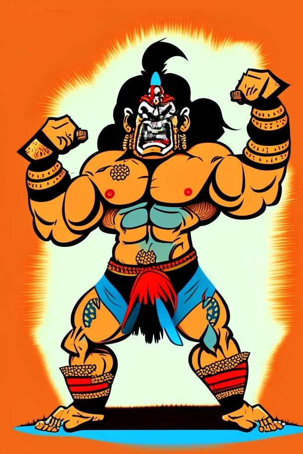 Great Kali Indian wrestler cartoon 2d