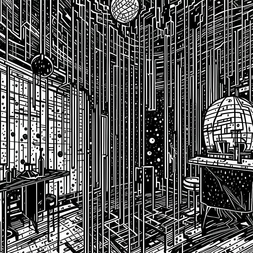 decorated splatter brightens the room at Mad intervals of mind residuals, horror neo surrealism, by Godmachine, by Aeron Alfrey, concept art, bar code style.