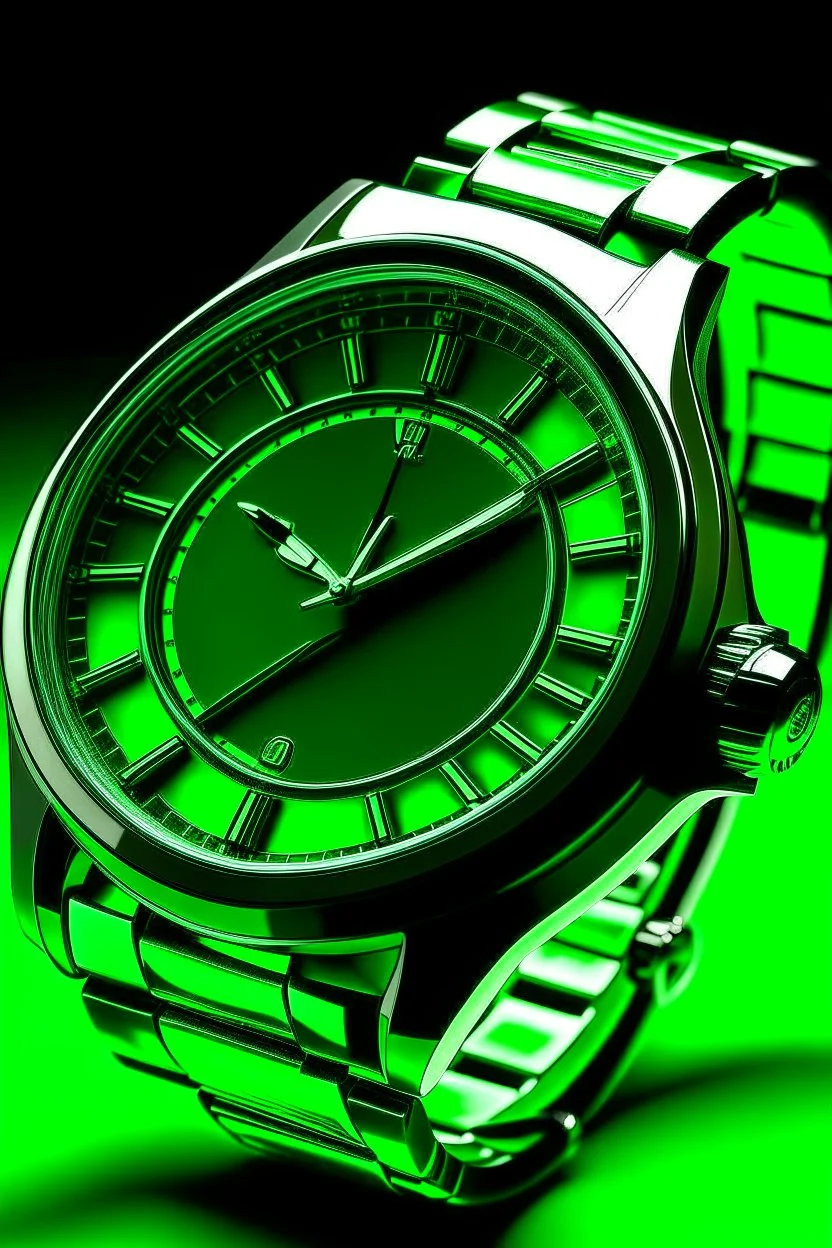generate an image of green face watch for blog