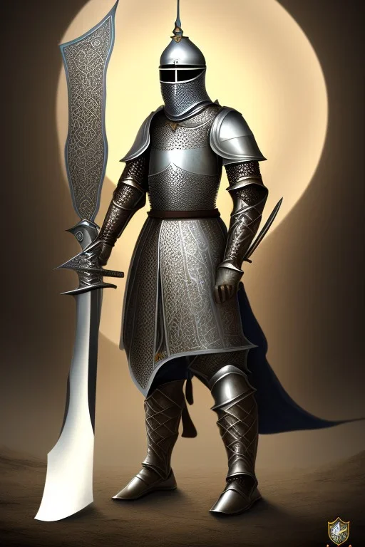 Muslim, masked knight, full body and head, armor, 8k resolution, with sword and shield