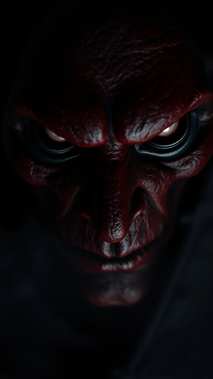 a Black phanter eyes in the dark by his skin texture in a 3d rendering full-height image of a grim and dark scene. Ensure the final images exhibit the utmost quality, encompassing 4K, 8K, and 64K resolutions, with 3D rendering that manifests in photorealistic, hyperrealistic, and highly detailed representations. Employ techniques such as HDR, UHD,