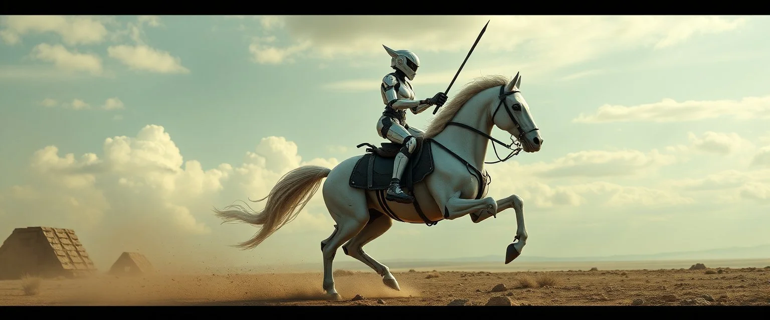 robot riding a centaur