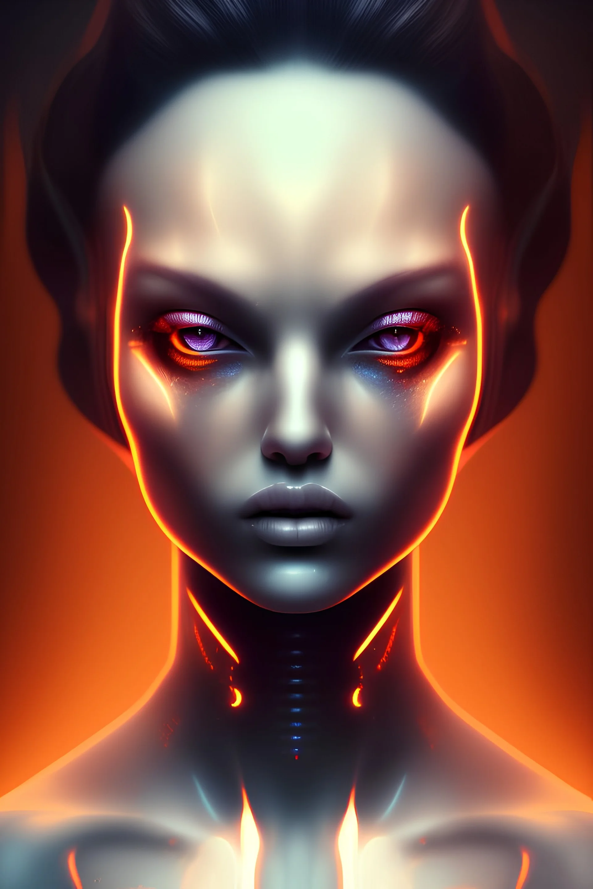 , Fire theme art, Dark moody night atmosphere, , 8K, close-up face, anatomically perfect face