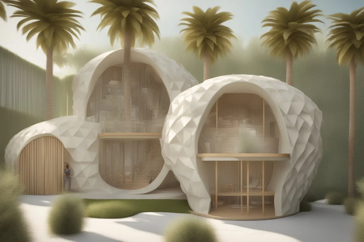 A tourist resort in the shape of a pineapple, interior design, facade, section, 3D