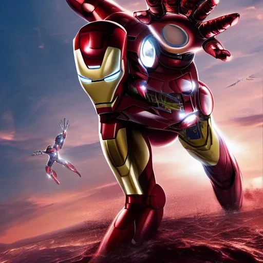 iron man morphed with power ranger, realistic, 4k