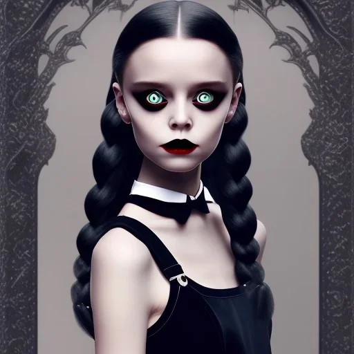 wednesday addams, wednesday addams hair, wednesday make up, wesnesday addams, gothic, black dress cinematic