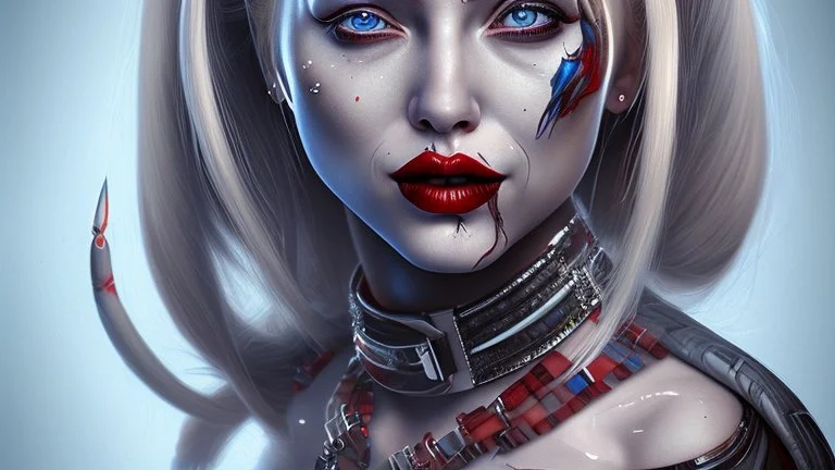 harley quinn cry, hyper realistic, intricate detail