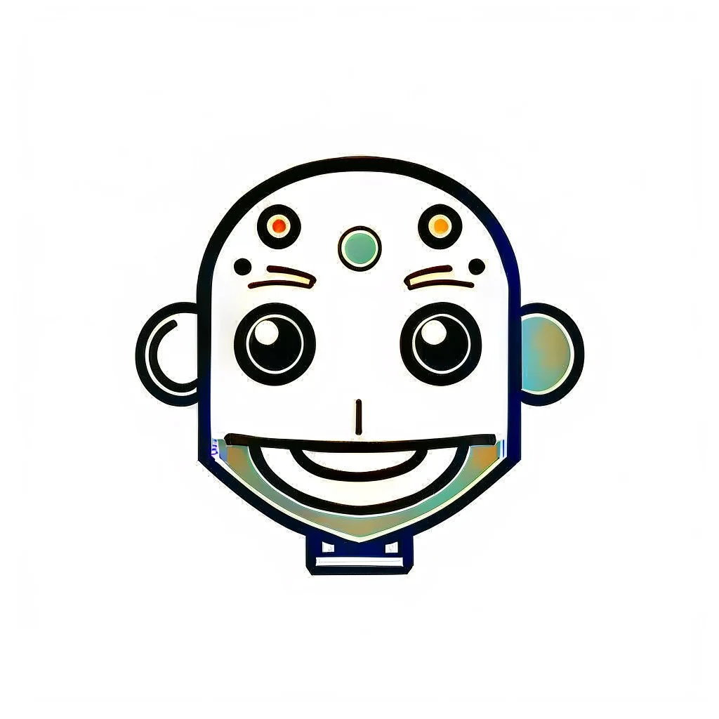 AI LOGO Robot simple, winking face happy
