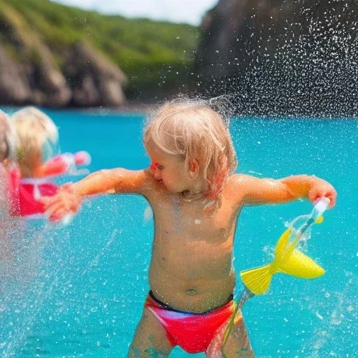 waterpret in the ocean