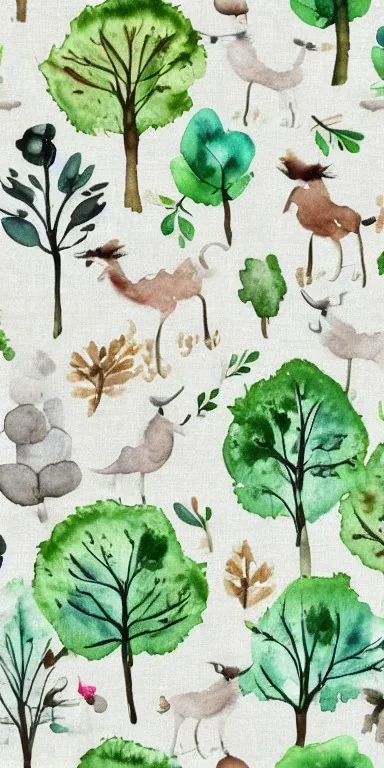 exquisite whimsical woodland watercolor, delicate, cute, adorable, linen backdrop