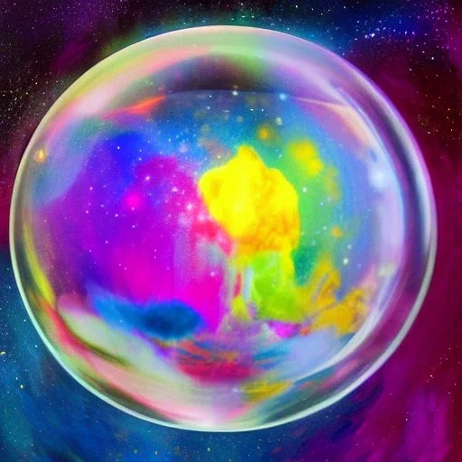 melted crayon drawing of universe inside a crystal ball, 8k resolution, high-quality, fine-detail, muted colors, intricate, digital art, detailed matte, volumetric lighting, illustration, octane render,