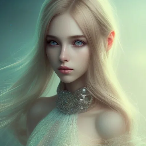 portrait girl look beautiful like shy, hyper details, 8k, realistis, rekfleksi, rtx, eye looks ocean blue, sort hair, glow, very cool expresion, breash