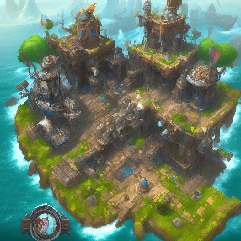 architecture concept in dofus，vertical view