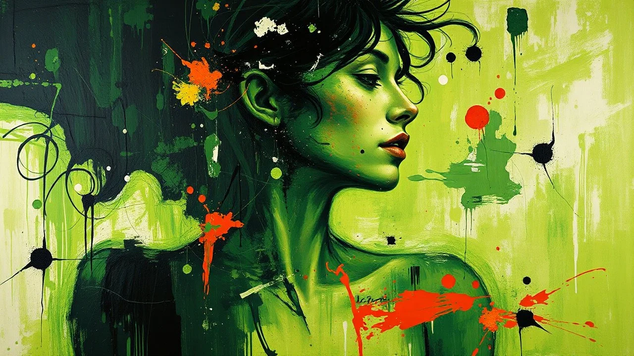 lyrical abstraction, a brutalist designed, rich deep vivid green colours, broad brush, painted by francis bacon, michal mraz, adrian ghenie, nicola samori, james jean and petra cortright, part by gerhard richter, part by takato yamamoto. 8 k masterpiece